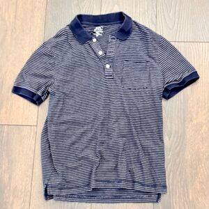 J.Crew Stretch Pique Striped Polo Shirt, Navy and White, Size Medium